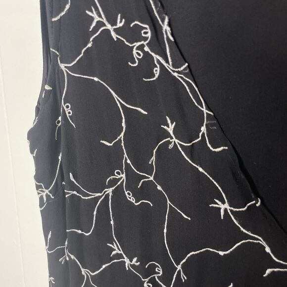 Vintage Bloomingdale’s Silk Beaded Black Evening Dress 14 Gothic Witchy Vamp - Picture 9 of 13